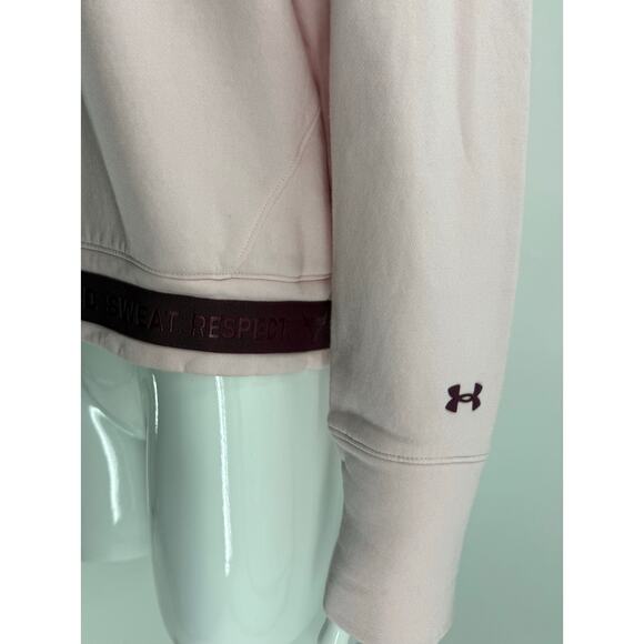Under Armour Womens Crop Sweatshirt Top Size Medium Pink Drawstring Waist - Picture 4 of 8